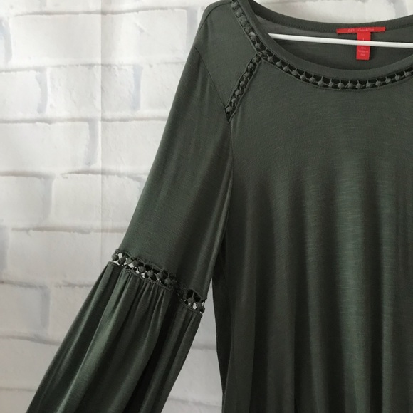 Chelsea & Violet | olive green peasant top - Picture 3 of 6
